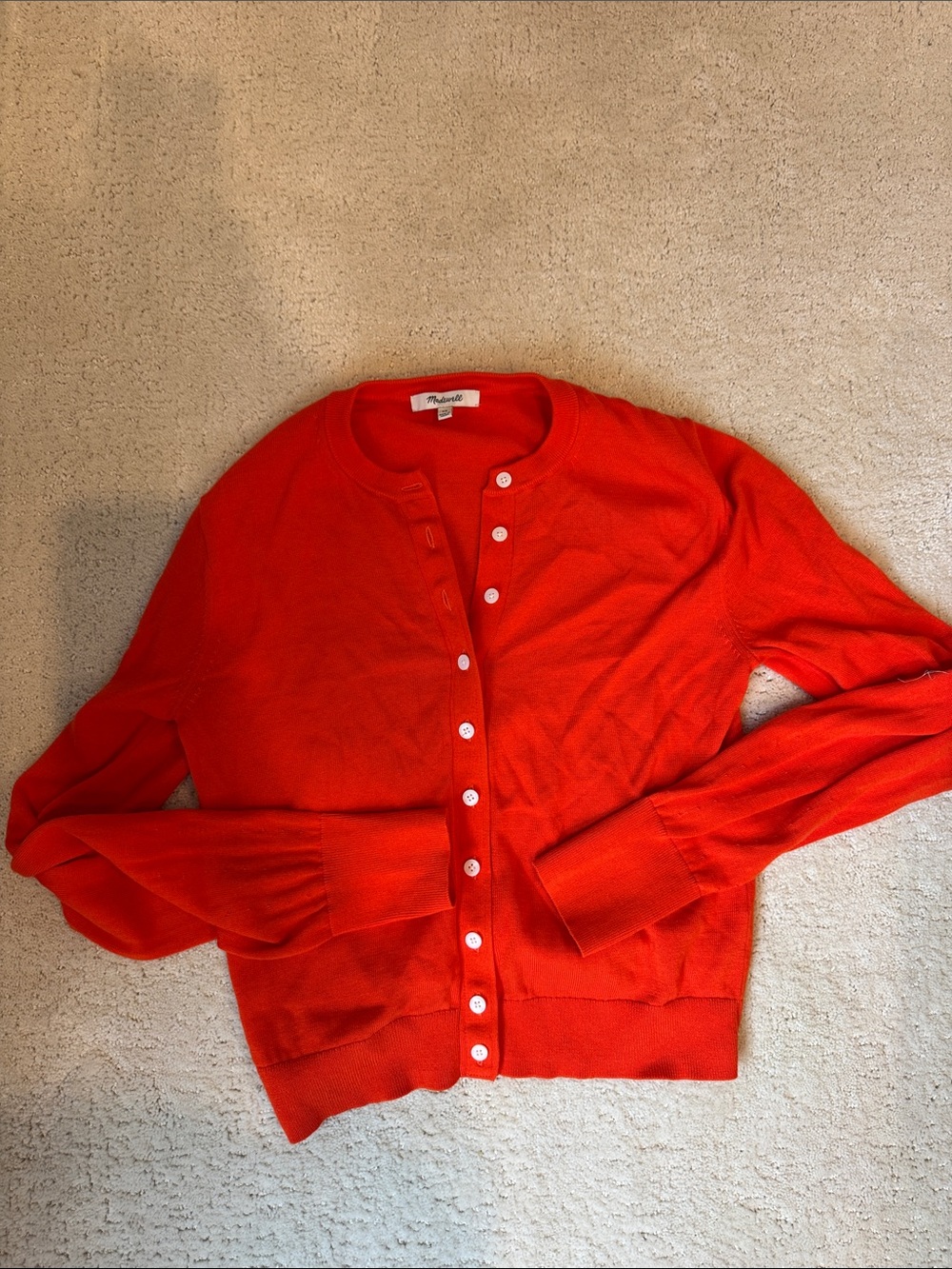 Madewell Women's  Red Button-Front Cardigan cotton new $88